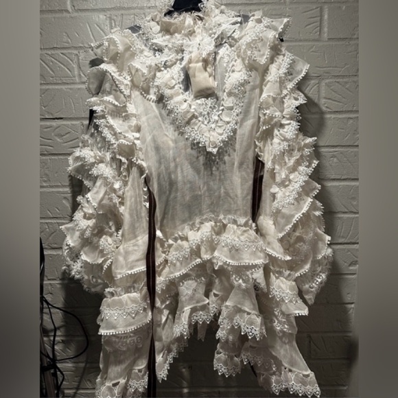 New Zimmermann Crush Heart Trim Long Sleeve Minidress Size Medium - Picture 4 of 13